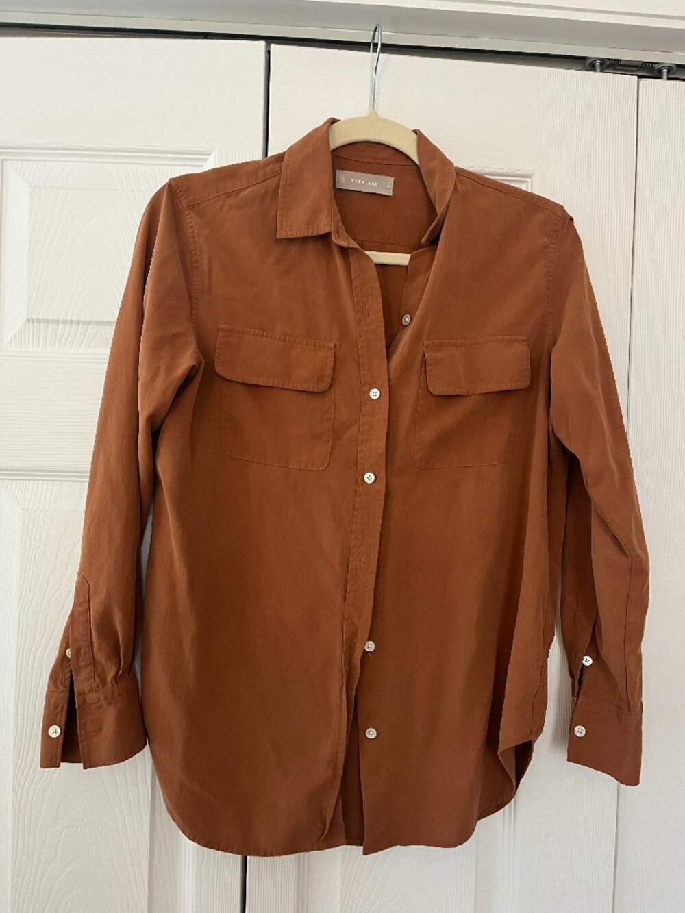 Everlane Washable Silk Relaxed Shirt in Cider size 00